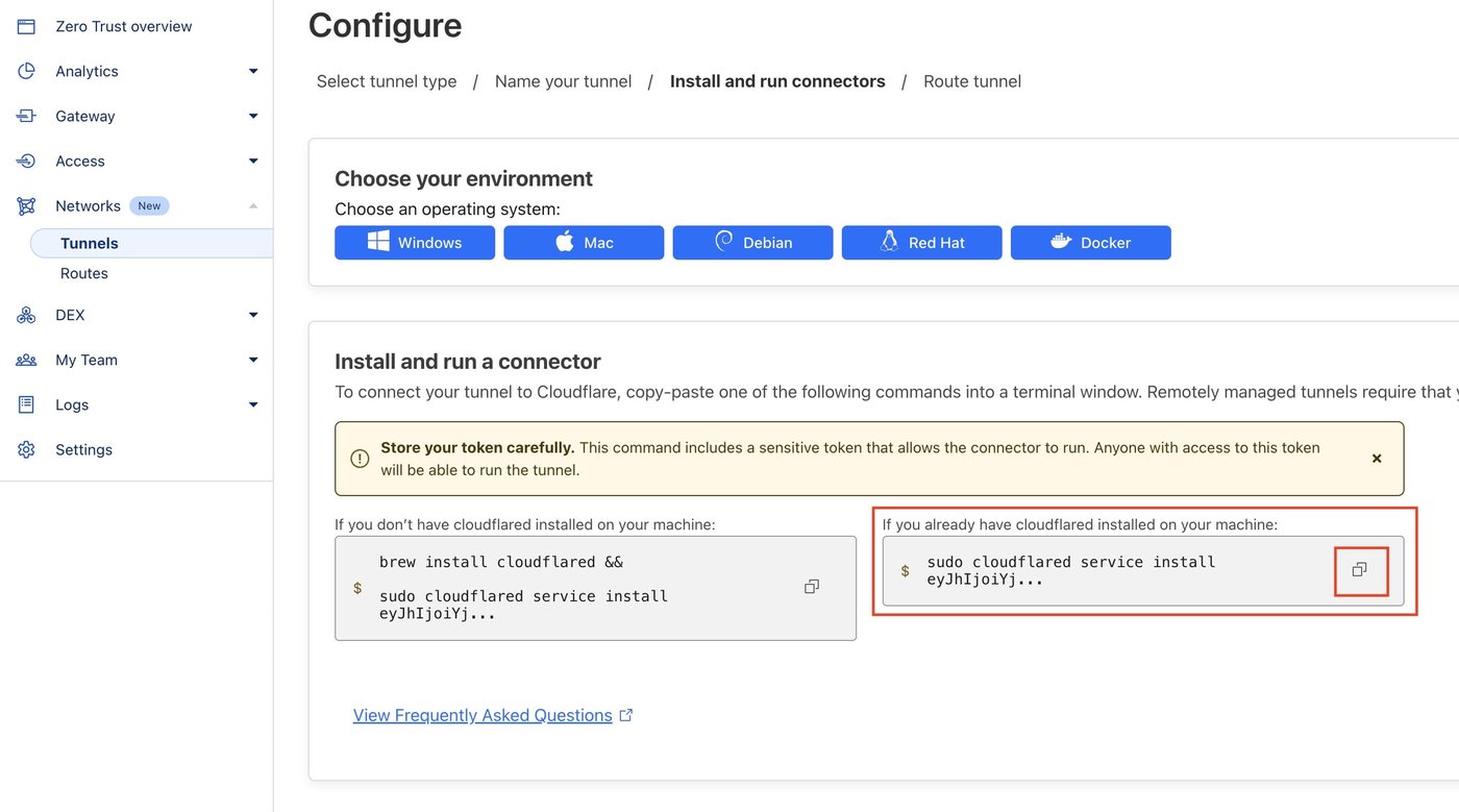 Cloudflare Tunnel 建立完成